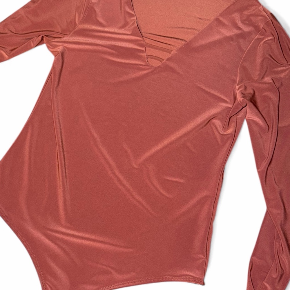 Red by BKE Rusty Rose criss-cross thong bodysuit #bodysuit #pink